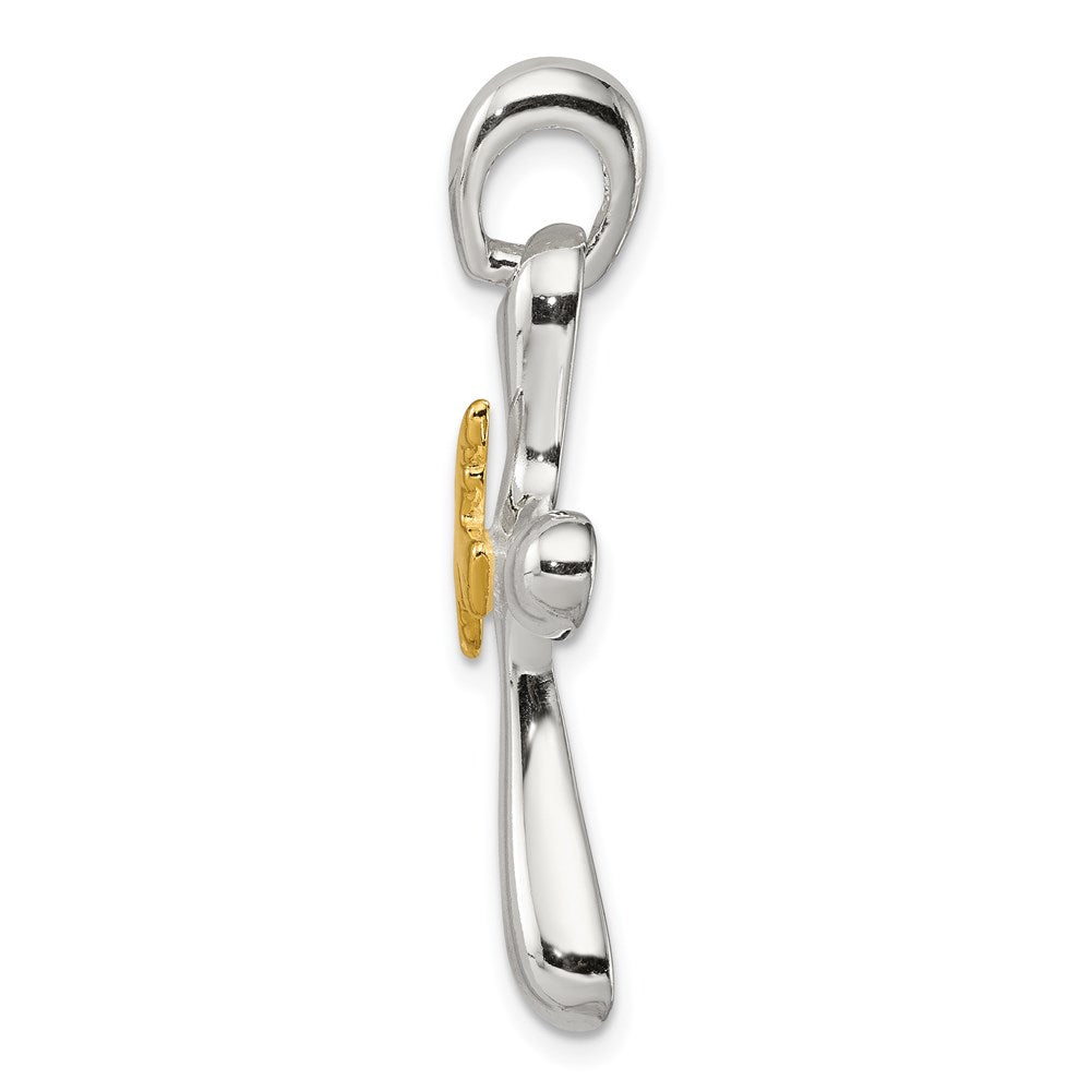 Sterlingsilber & Vermeil Taube Kreuz Anhänger