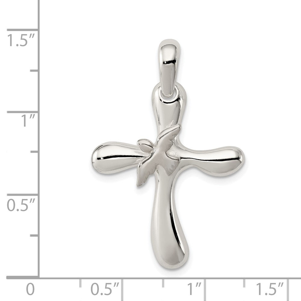 Sterlingsilber Taube Kreuz Anhänger