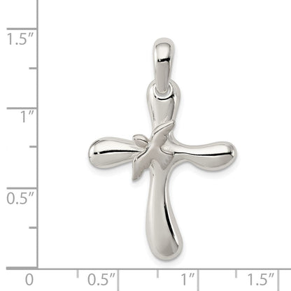 Sterlingsilber Taube Kreuz Anhänger