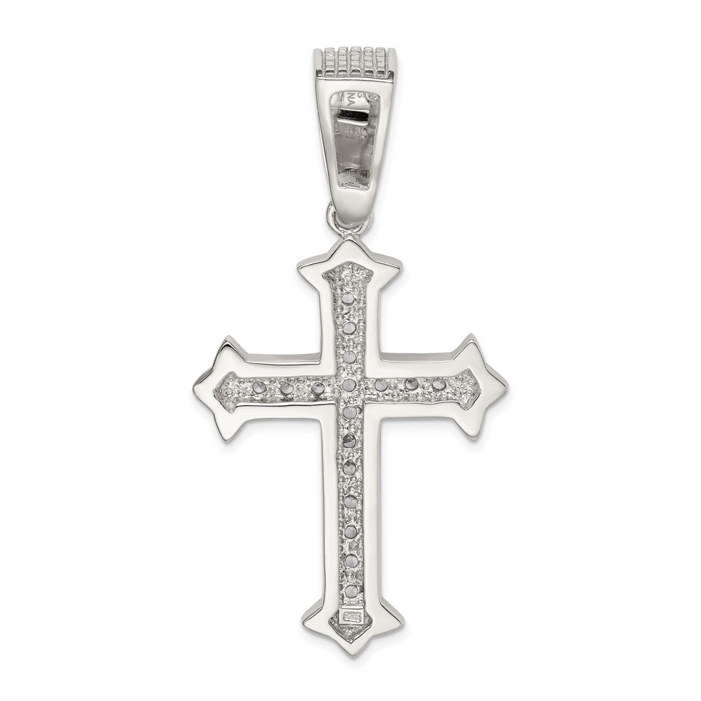 Sterlingsilber Rhodiniert Zirkonia Kreuz Anhänger