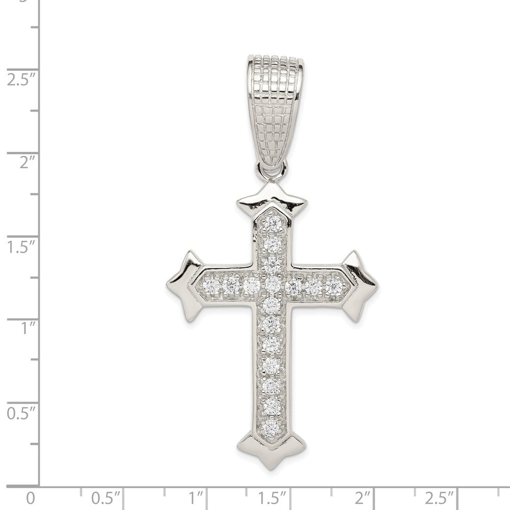 Sterlingsilber Rhodiniert Zirkonia Kreuz Anhänger