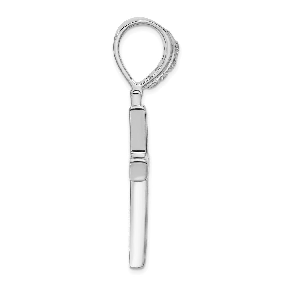 Sterlingsilber Rhodiniert Zirkonia Kreuz Anhänger