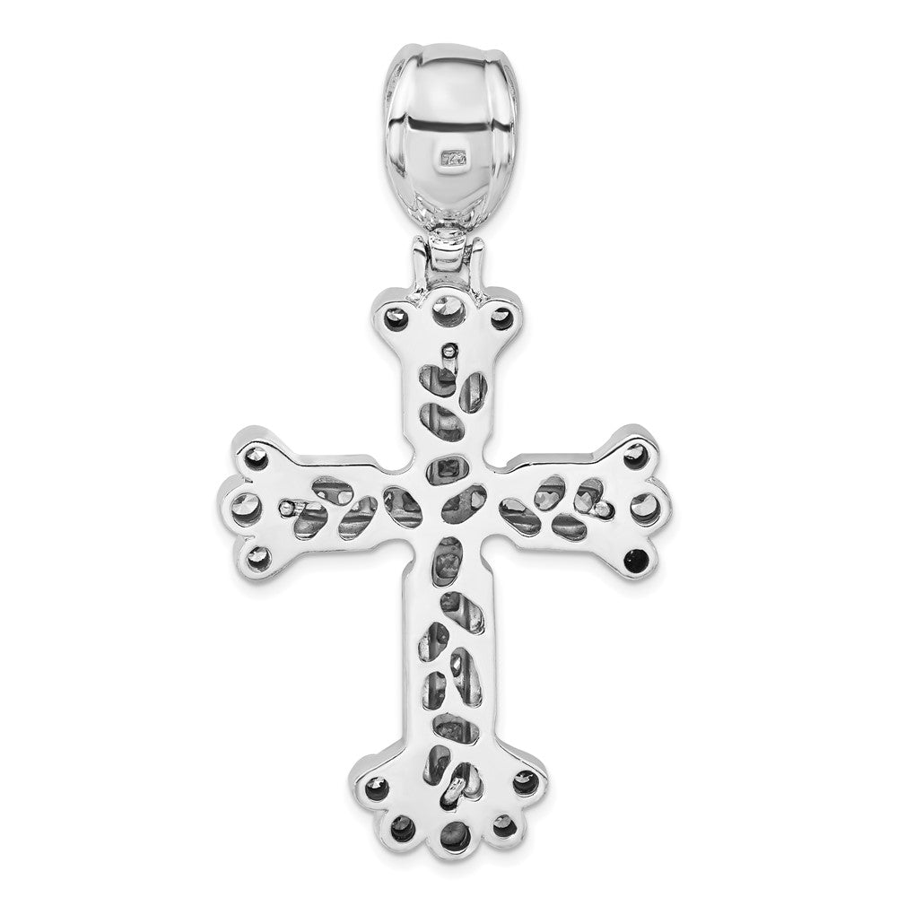 Sterlingsilber Poliert Zirkonia Kreuz Anhänger