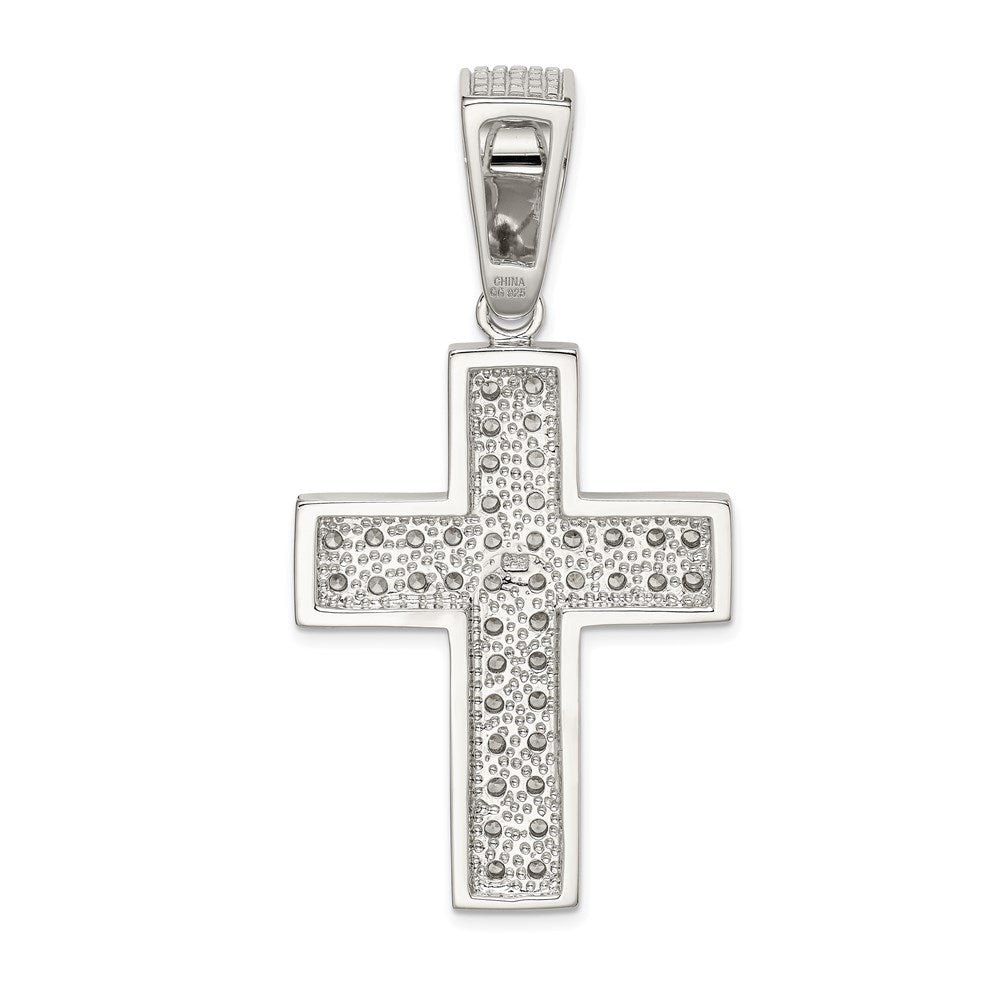 Sterlingsilber Rhodiniert Zirkonia Kreuz Anhänger