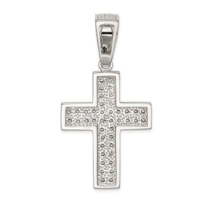Sterlingsilber Rhodiniert Zirkonia Kreuz Anhänger