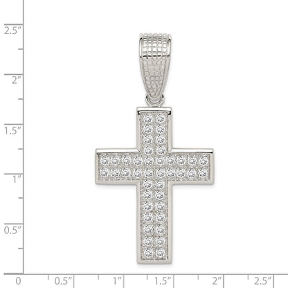 Sterlingsilber Rhodiniert Zirkonia Kreuz Anhänger
