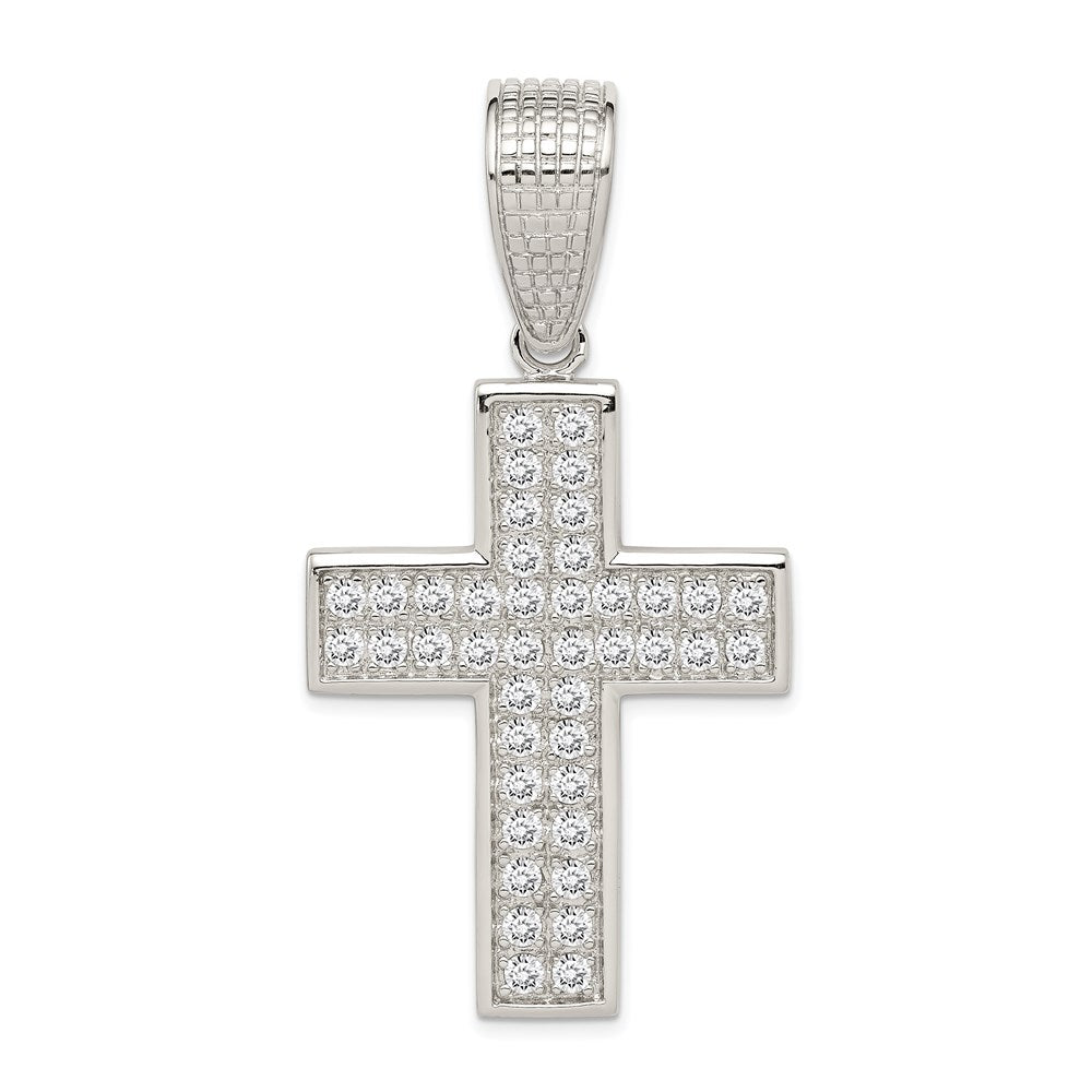 Sterlingsilber Rhodiniert Zirkonia Kreuz Anhänger