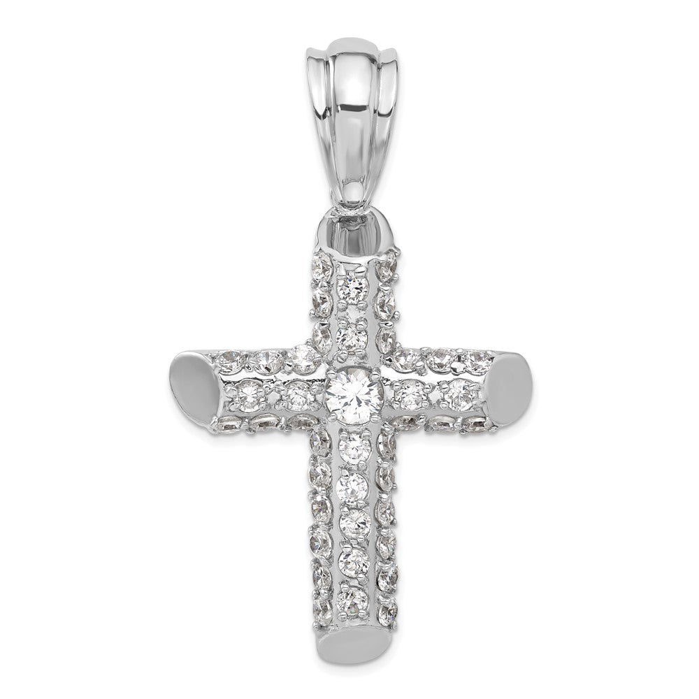 Sterlingsilber Zirkonia Kreuz Anhänger