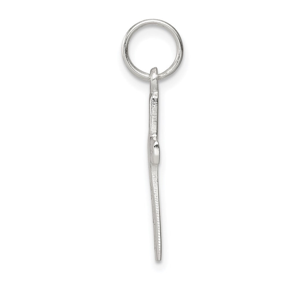 Sterlingsilber Rhodiniert Lateinisch Kreuz Charm