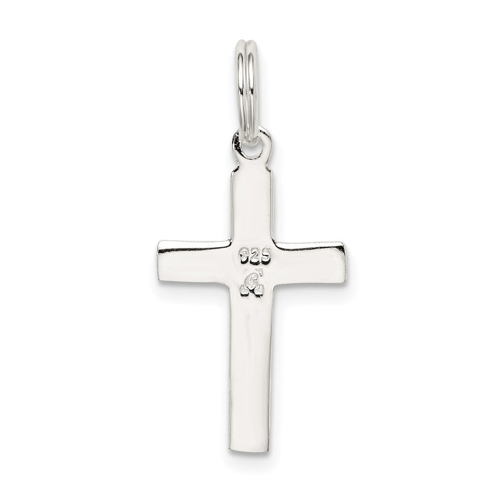 Sterlingsilber Rhodiniert Lateinisch Kreuz Charm