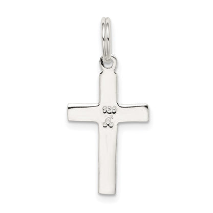 Sterlingsilber Rhodiniert Lateinisch Kreuz Charm