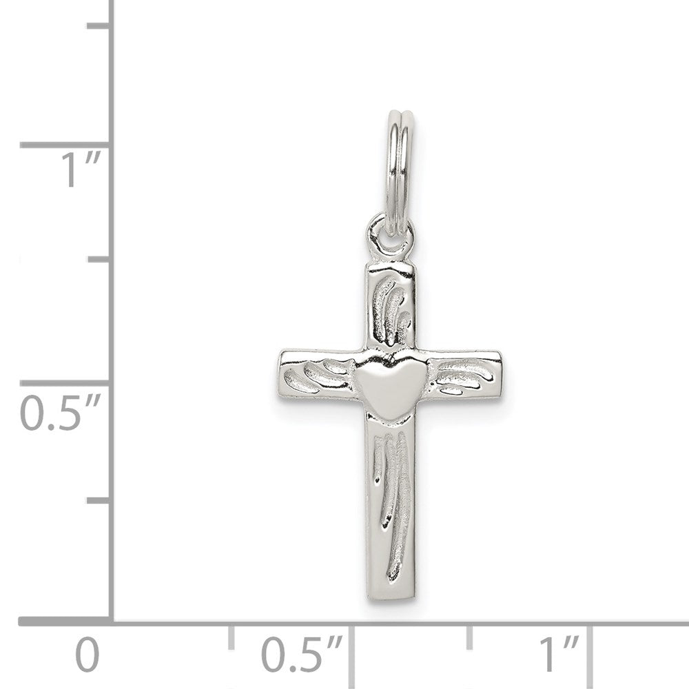 Sterlingsilber Rhodiniert Lateinisch Kreuz Charm