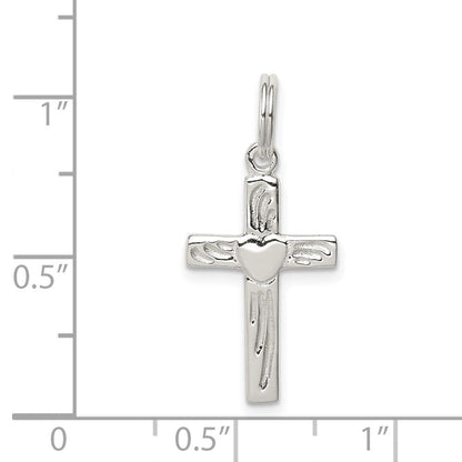 Sterlingsilber Rhodiniert Lateinisch Kreuz Charm