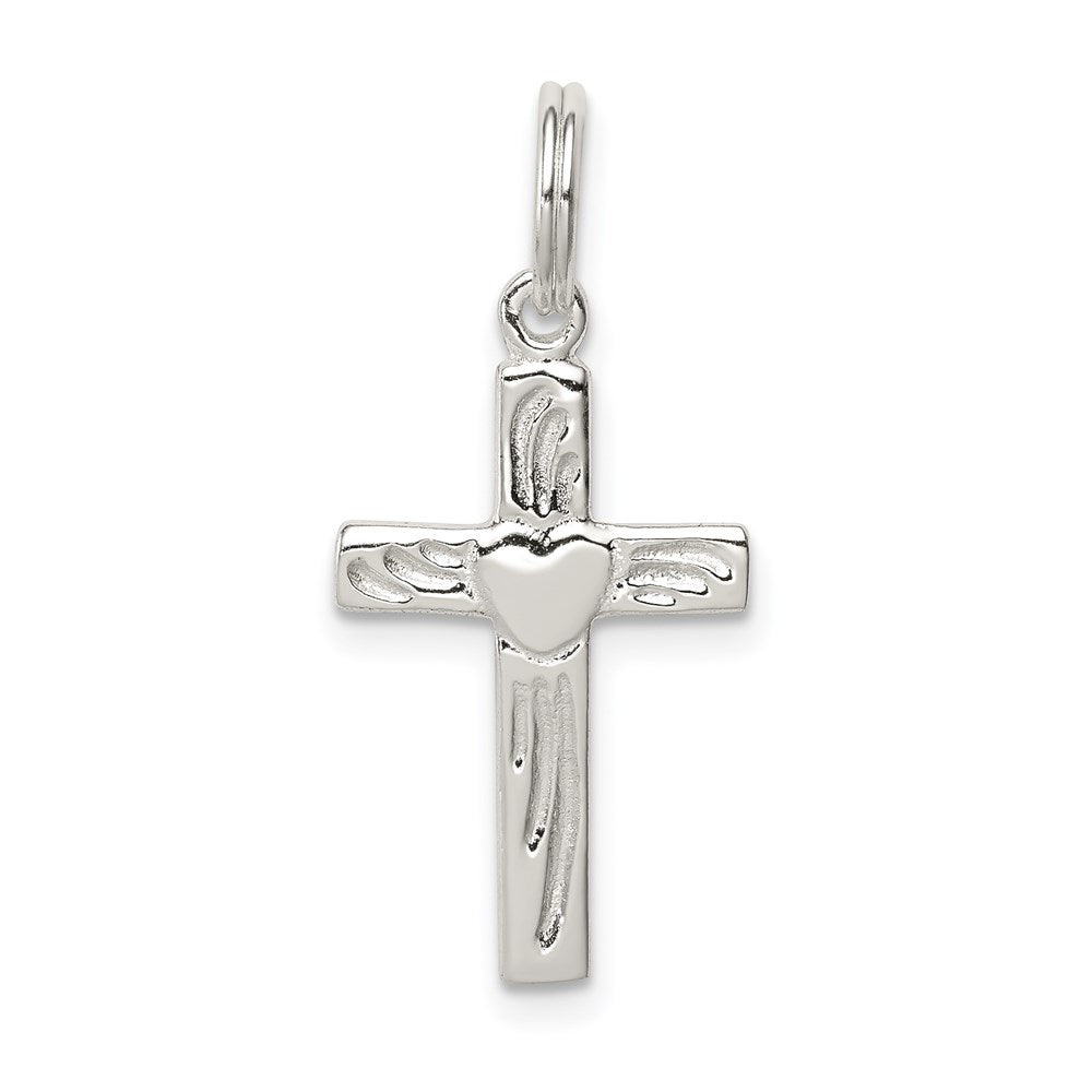 Sterlingsilber Rhodiniert Lateinisch Kreuz Charm