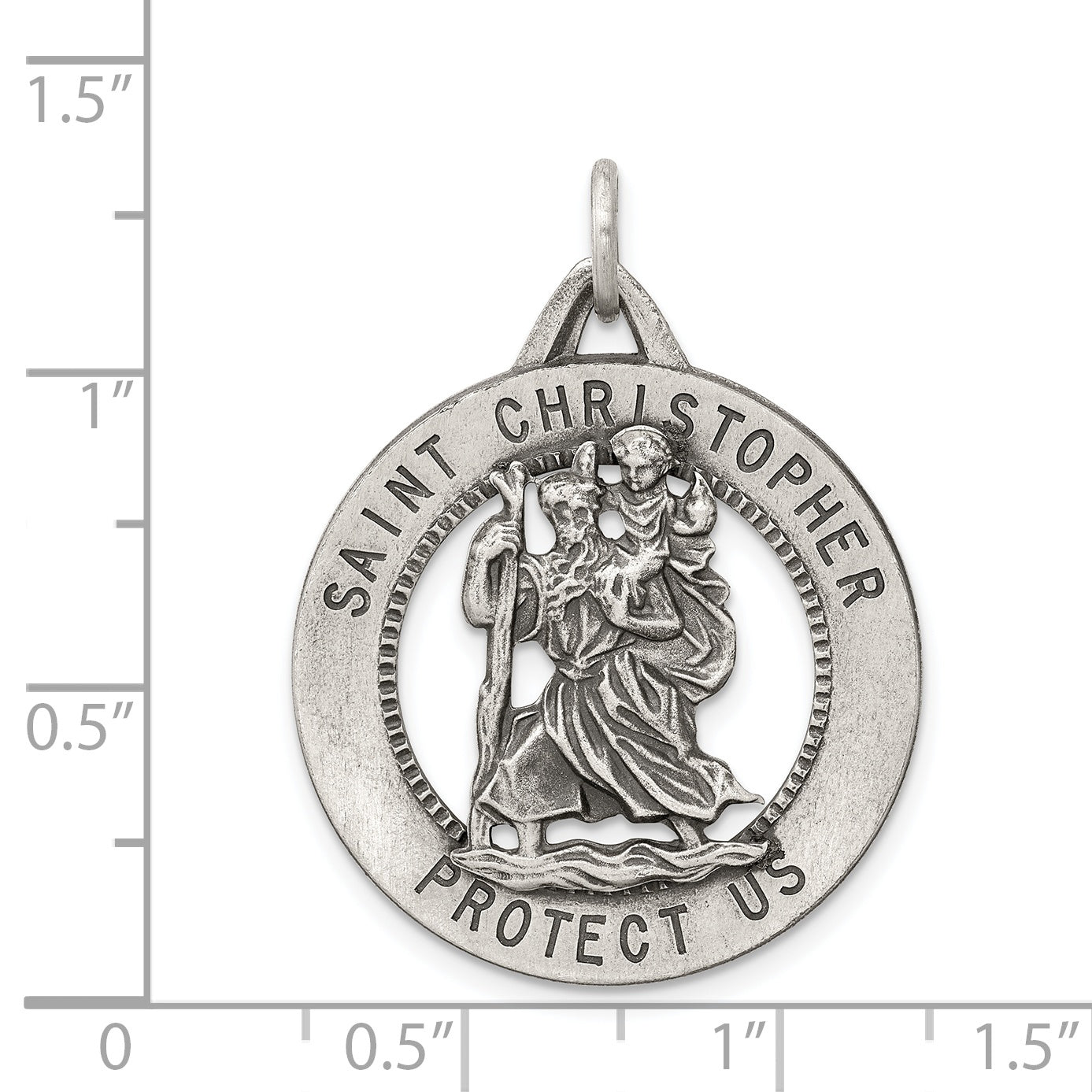 Sterlingsilber Antikisiert St. Christopher Medaille