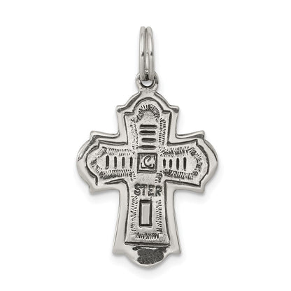 Sterlingsilber Antikisiert Kreuz Charm