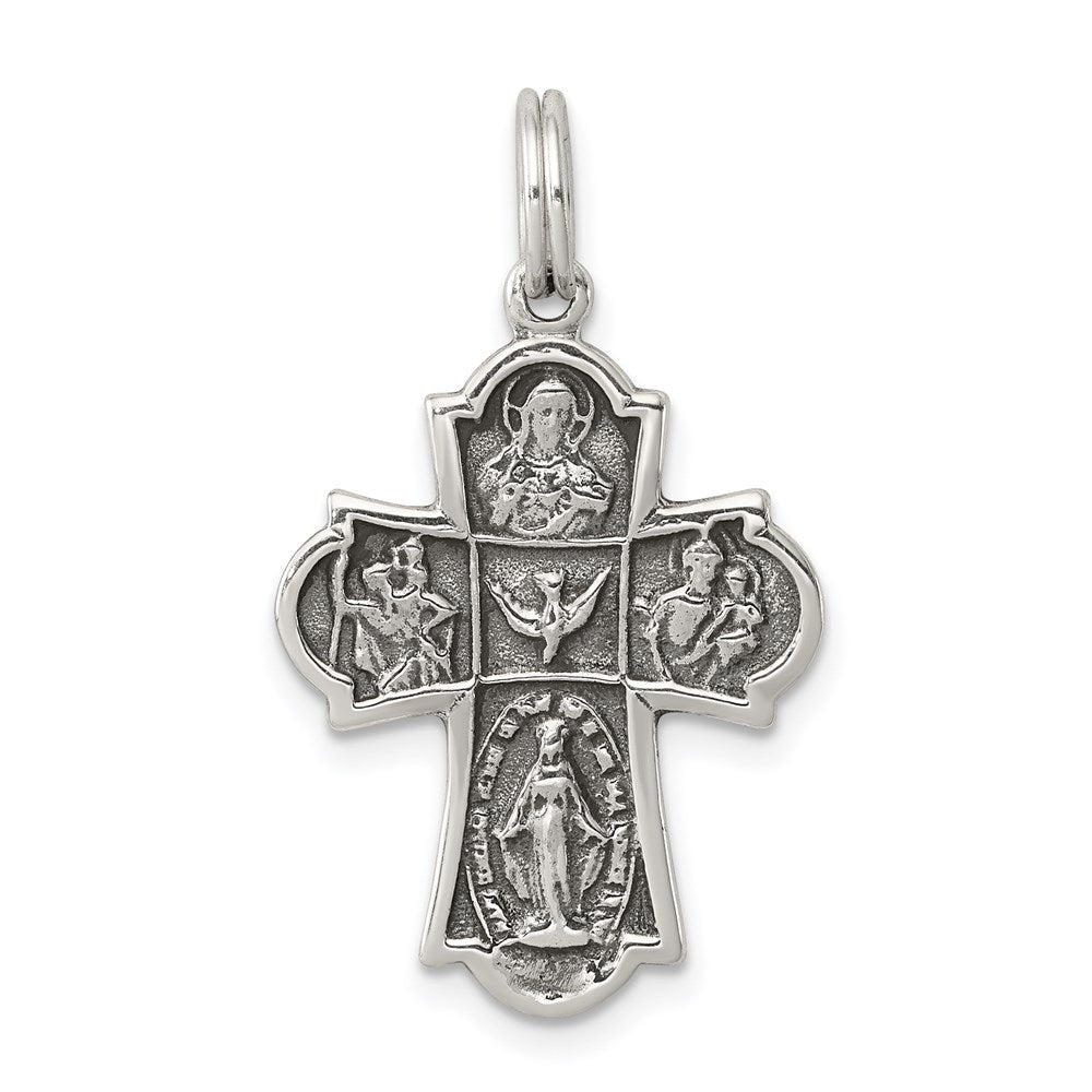 Sterlingsilber Antikisiert Kreuz Charm
