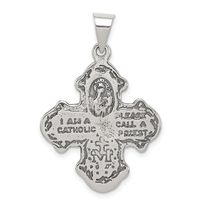 Sterlingsilber Antikisiert 4-way Medaille
