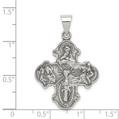 Sterlingsilber Antikisiert 4-way Medaille