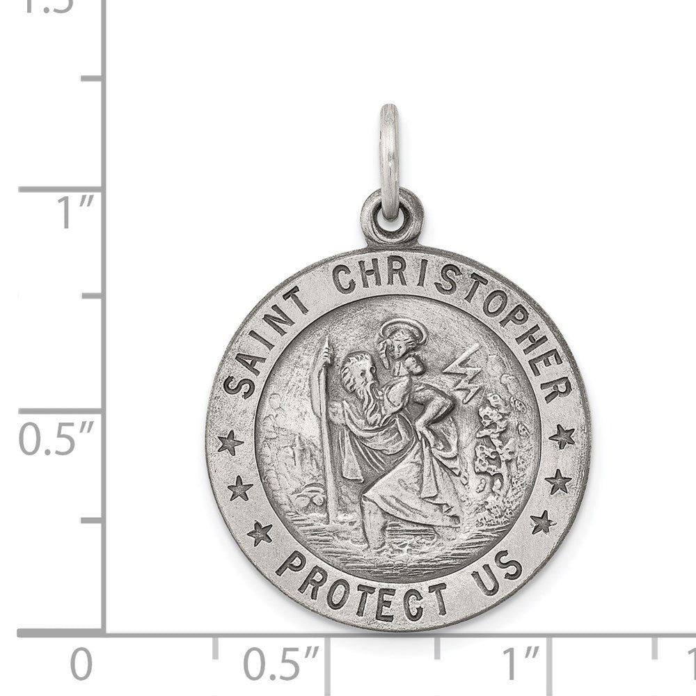 Sterlingsilber Antikisiert St. Christopher Medaille