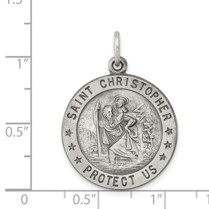 Sterlingsilber Antikisiert St. Christopher Medaille