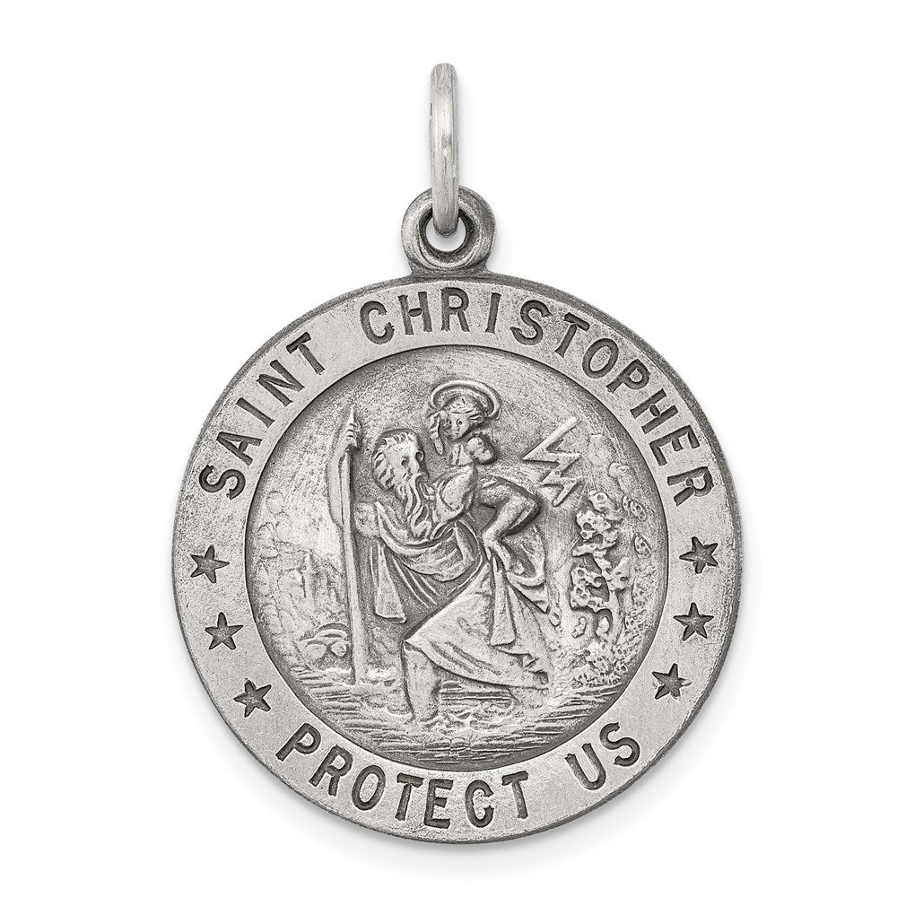 Sterlingsilber Antikisiert St. Christopher Medaille