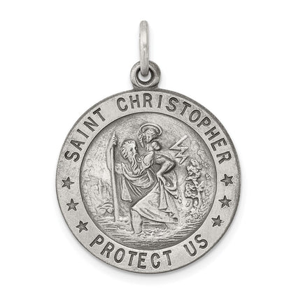 Sterlingsilber Antikisiert St. Christopher Medaille