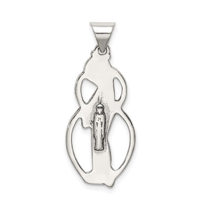Sterlingsilber Antikisiert Gesegnet Mary Charm