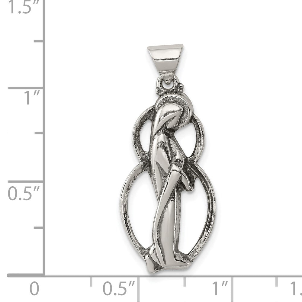 Sterlingsilber Antikisiert Gesegnet Mary Charm