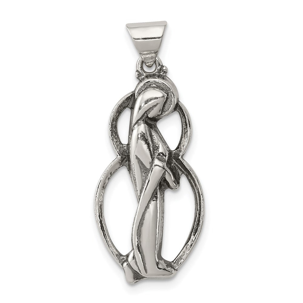 Sterlingsilber Antikisiert Gesegnet Mary Charm