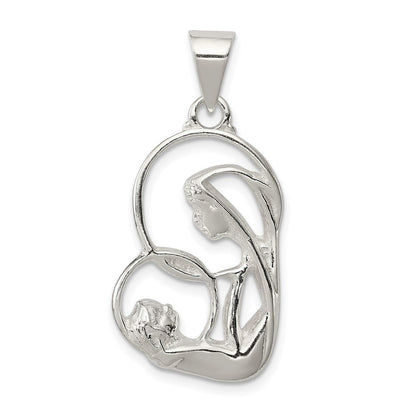 Sterlingsilber Gesegnet Mary & Kind Jesus Charm