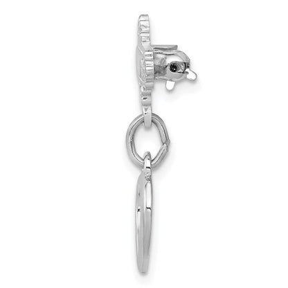 Sterlingsilber Rhodiniert und Vermeil Kreuz Hängend Brosche