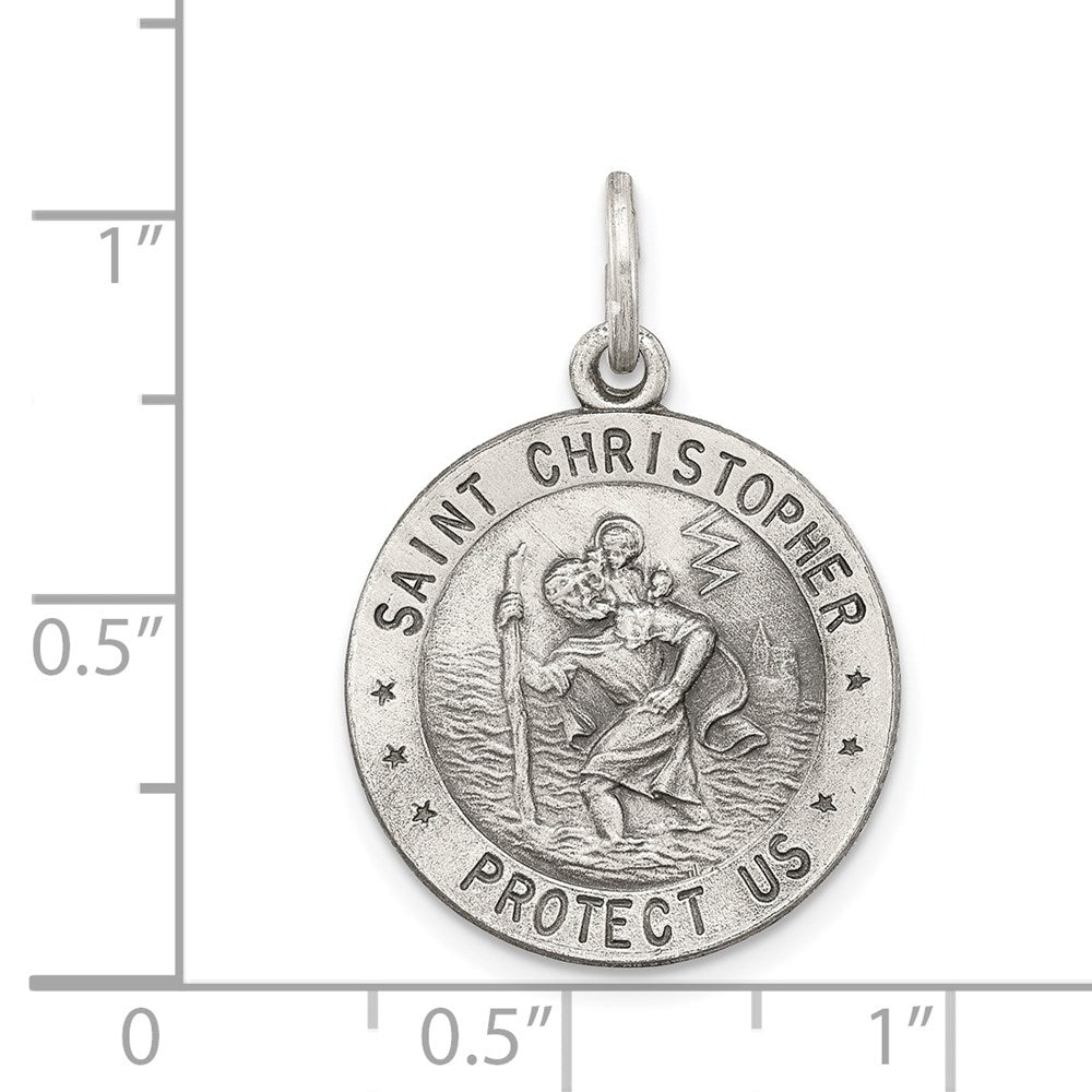 Sterlingsilber Antikisiert St. Christopher Medaille