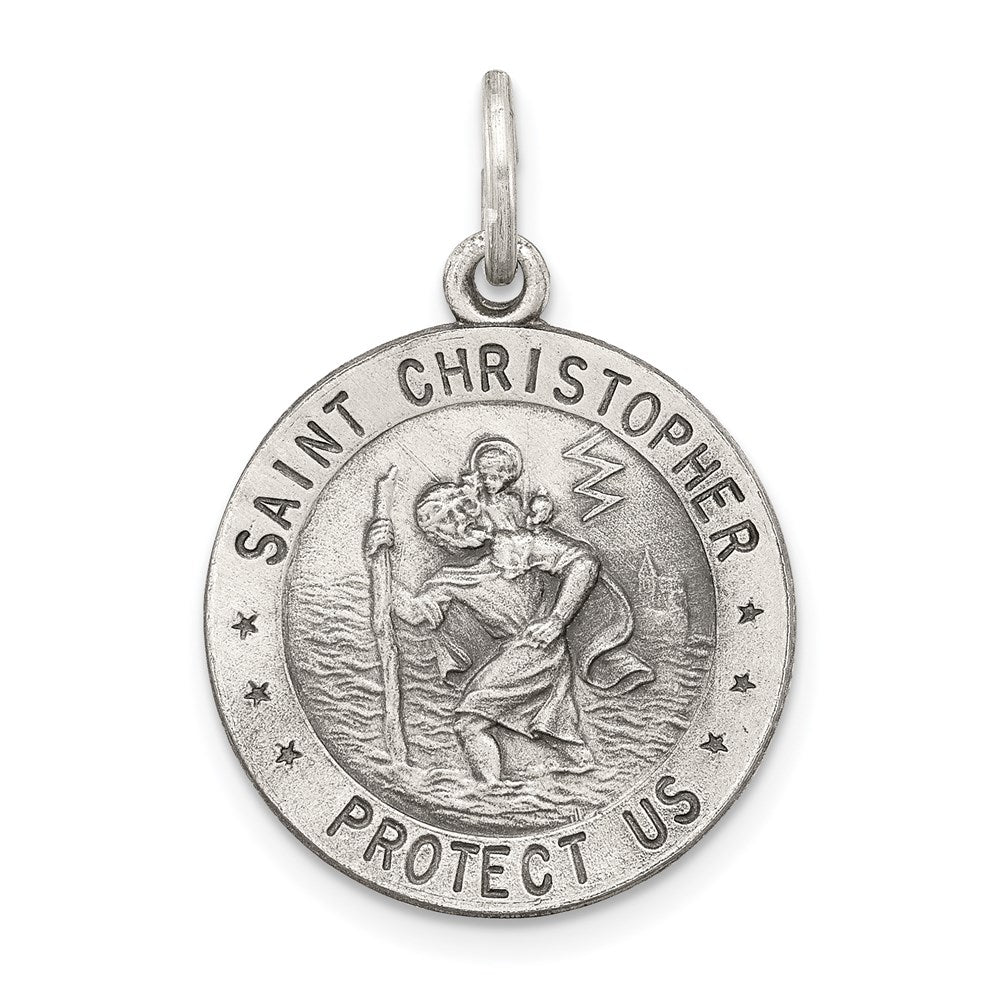 Sterlingsilber Antikisiert St. Christopher Medaille