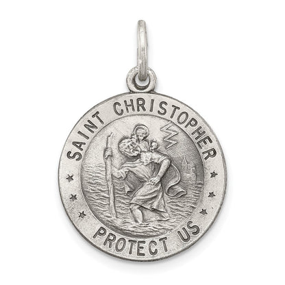 Sterlingsilber Antikisiert St. Christopher Medaille