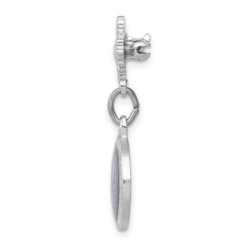 Sterlingsilber Rhodiniert Emailliert Wundertätig Medaille Brosche