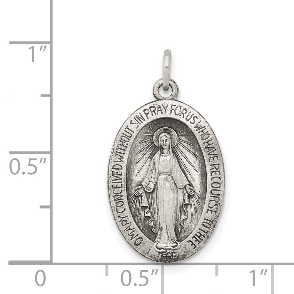 Sterlingsilber Antikisiert Wundertätig Medaille