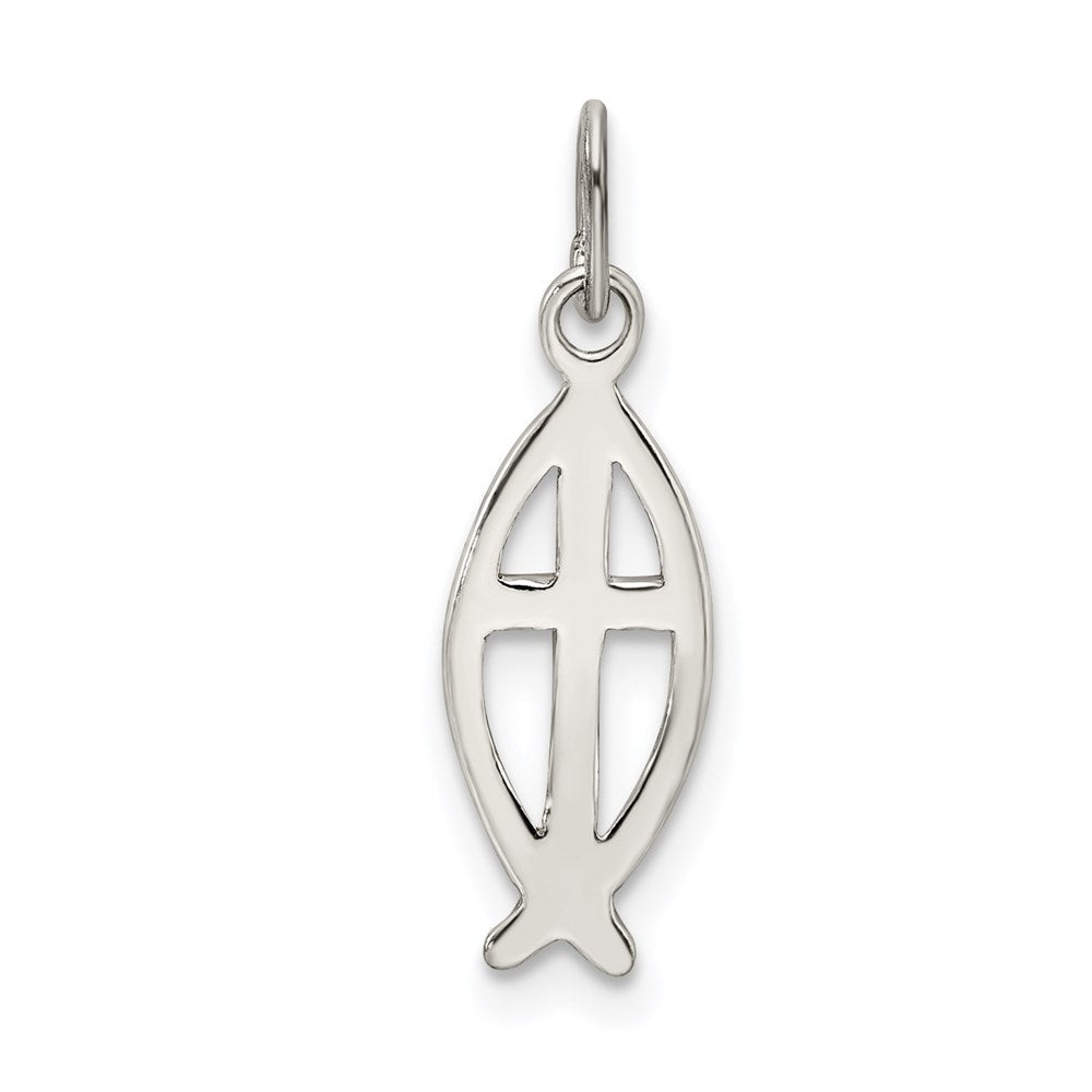 Sterlingsilber Ichthus Fisch Kreuz Charm