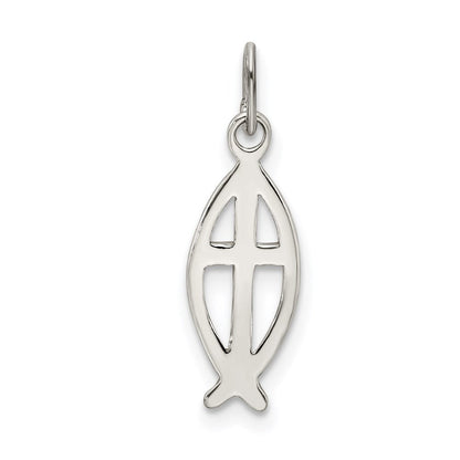 Sterlingsilber Ichthus Fisch Kreuz Charm