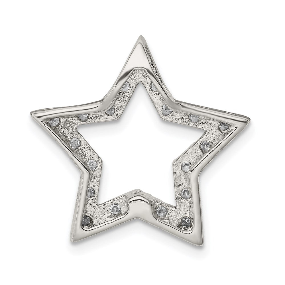 Sterlingsilber Rhodiniert Zirkonia Stern Anhänger
