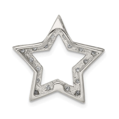 Sterlingsilber Rhodiniert Zirkonia Stern Anhänger