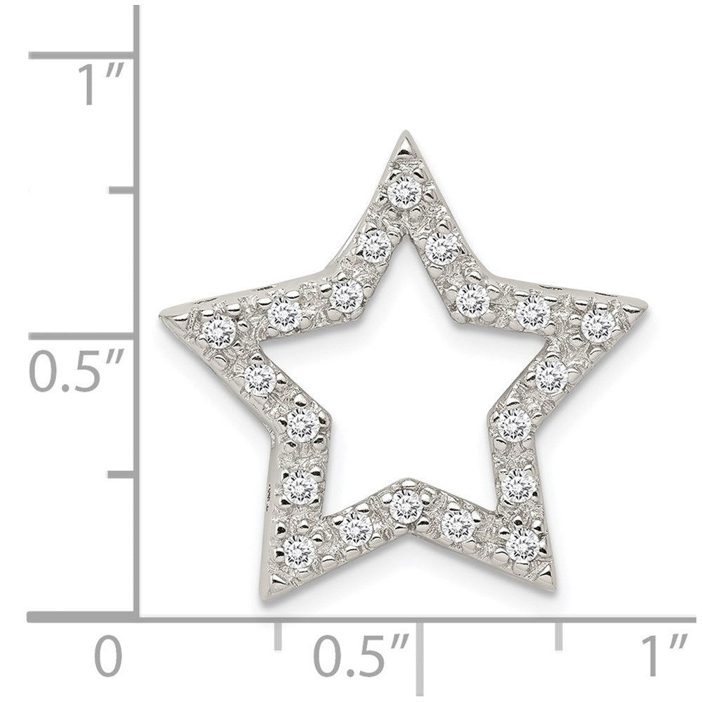 Sterlingsilber Rhodiniert Zirkonia Stern Anhänger