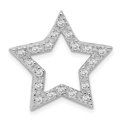 Sterlingsilber Rhodiniert Zirkonia Stern Anhänger