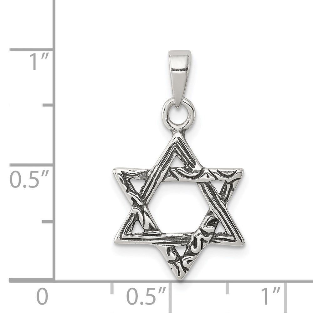 Sterlingsilber Antikisiert Stern Of David Charm