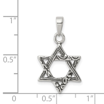 Sterlingsilber Antikisiert Stern Of David Charm