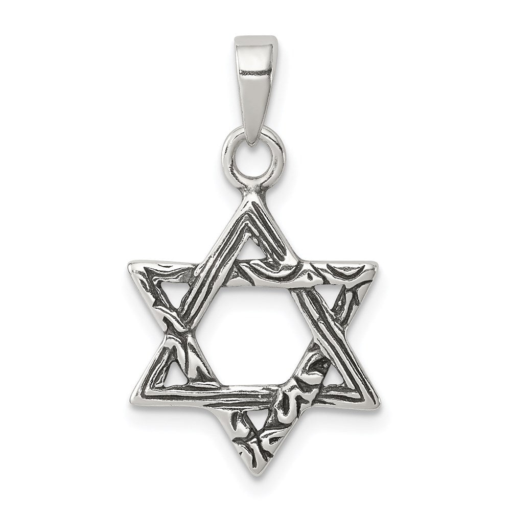 Sterlingsilber Antikisiert Stern Of David Charm