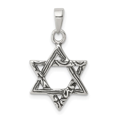 Sterlingsilber Antikisiert Stern Of David Charm