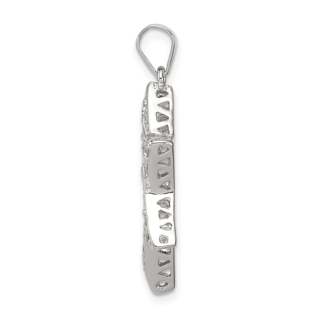 Sterlingsilber Rhodiniert Zirkonia Stern Of David Anhänger