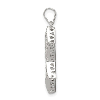 Sterlingsilber Rhodiniert Zirkonia Stern Of David Anhänger