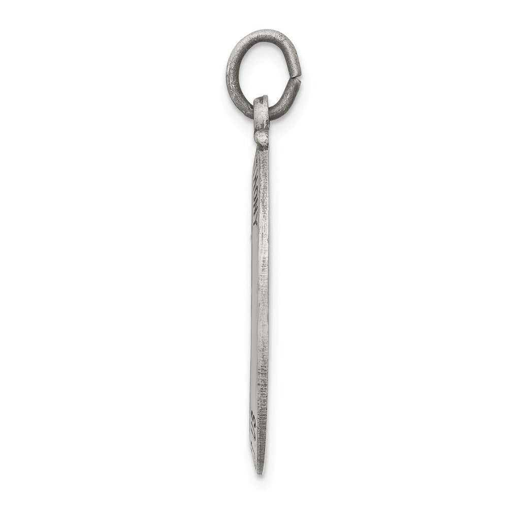 Sterlingsilber Antikisiert Saint Anthony Medaille